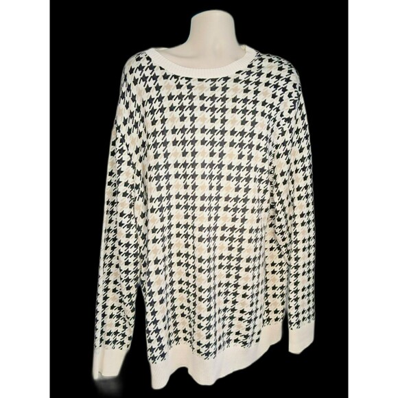 Shaquille O’Neal Size 4XL Off White, Black and Beige Houndstooth Sweater Mens - Picture 1 of 10